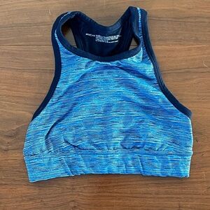 Aerie Blue Striped Longline Sports bra